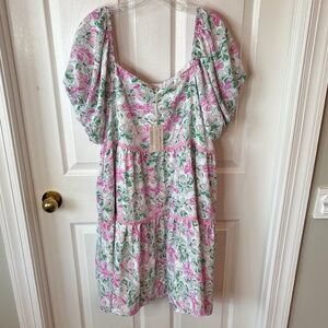 Floral Puff Sleeve Mini Dress